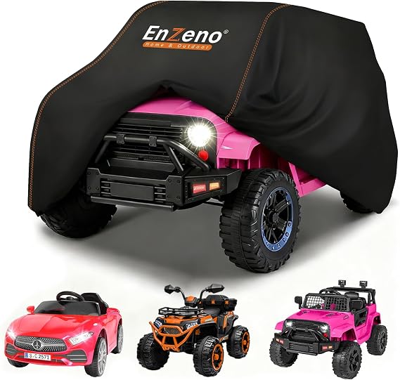 Enzeno Kids Ride-On Toy Car Cover,Power Wheels Cover Waterproof,Outdoor Toy Car Cover for Power Wheels Jeep & Toddler Electric Vehicles,All-Weather Protection,Universal Kid Ride-on Accessories