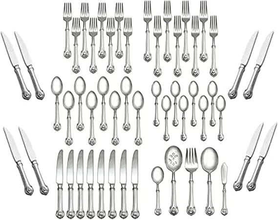 Wallace Napoleon Bee 18/10 Stainless Steel 53pc. Flatware Set