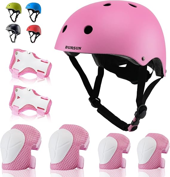 Kids Bike Helmet Adjustable Toddler Bike Helmets for Kids 2-5-8/8-14 Years with Knee Elbow Wrist Pads for GirlsBoys Youth Skateboard Bicycle Helmet for Scooter Roller Skating Balance Bike