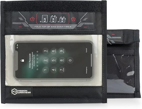 Mission Darkness Window Faraday Bag for Phones // Device Shielding for Law Enforcement, Military, Executive Privacy, Travel & Data Security, Anti-Hacking & Anti-Tracking Assurance