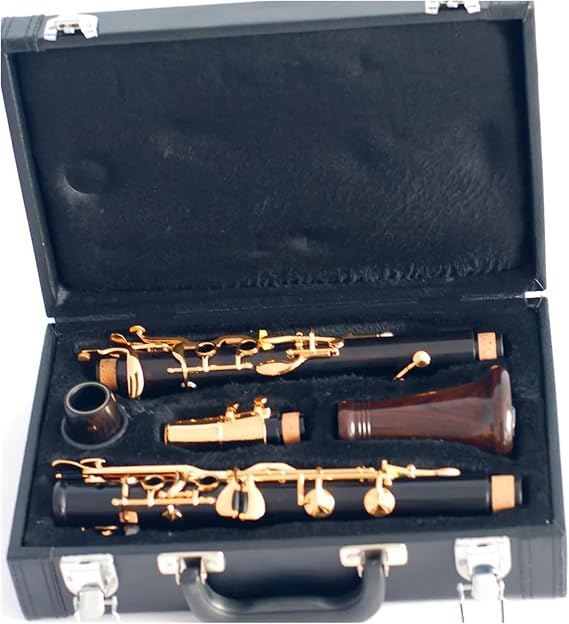 Ebony Tube Body 18 Keys Gold Plated Keys G Tone Clarinet Woodwind Instrument With Case Clarinet Kit