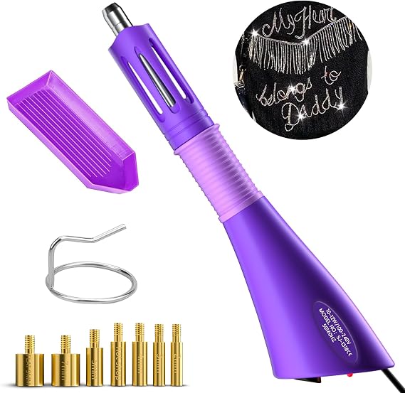 RCIDOS Hotfix Applicator, Rhinestones Self-Adhesive Set, Hotfix Rhinestones, Glitter Stones, Self-Adhesive with Tray Holder, 7 Applicator Tips for Fabric Craft