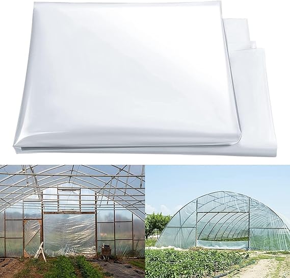 6 Mil Clear Greenhouse Plastic Sheeting, 13 x 25 FT Transparent Greenhouse Plastic Film, Garden Polyethylene Covers for Farming, Green House, Nursery, Henhouse etc.