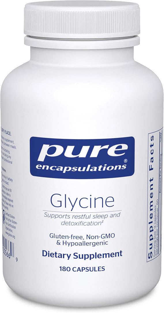 Pure Encapsulations Glycine, 180 Capsules | Amino Acid Supplement for Liver and Kidney Support*, Detoxification, Nervous System Health, and Sleep Support*