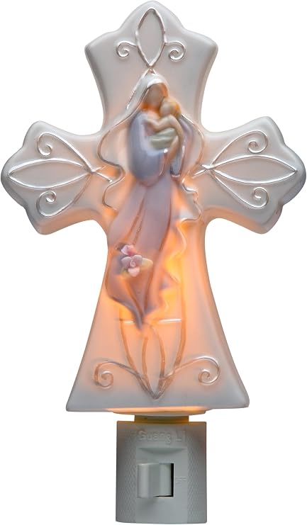 StealStreet SS-CG-96674 4.5" Ceramic Madonna with Baby Plug-in Night Light White