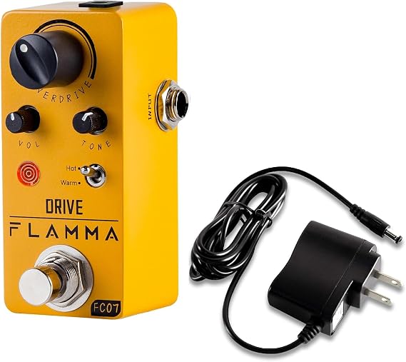 FLAMMA FC07 Overdrive Pedal with 9V 300mA Power Supply