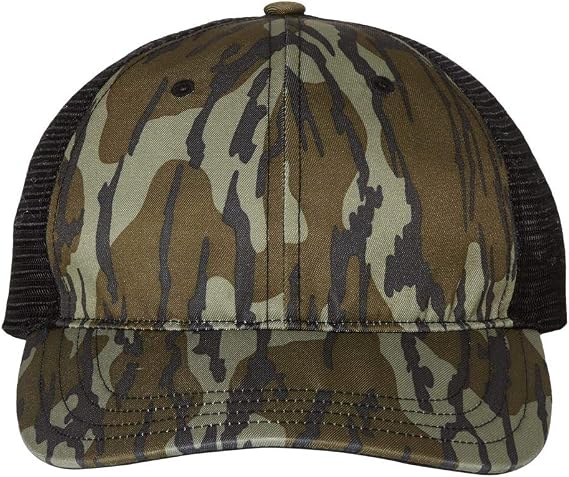 Richardson Washed Printed Trucker Cap Adjustable Mossy Oak Bottomland/Black