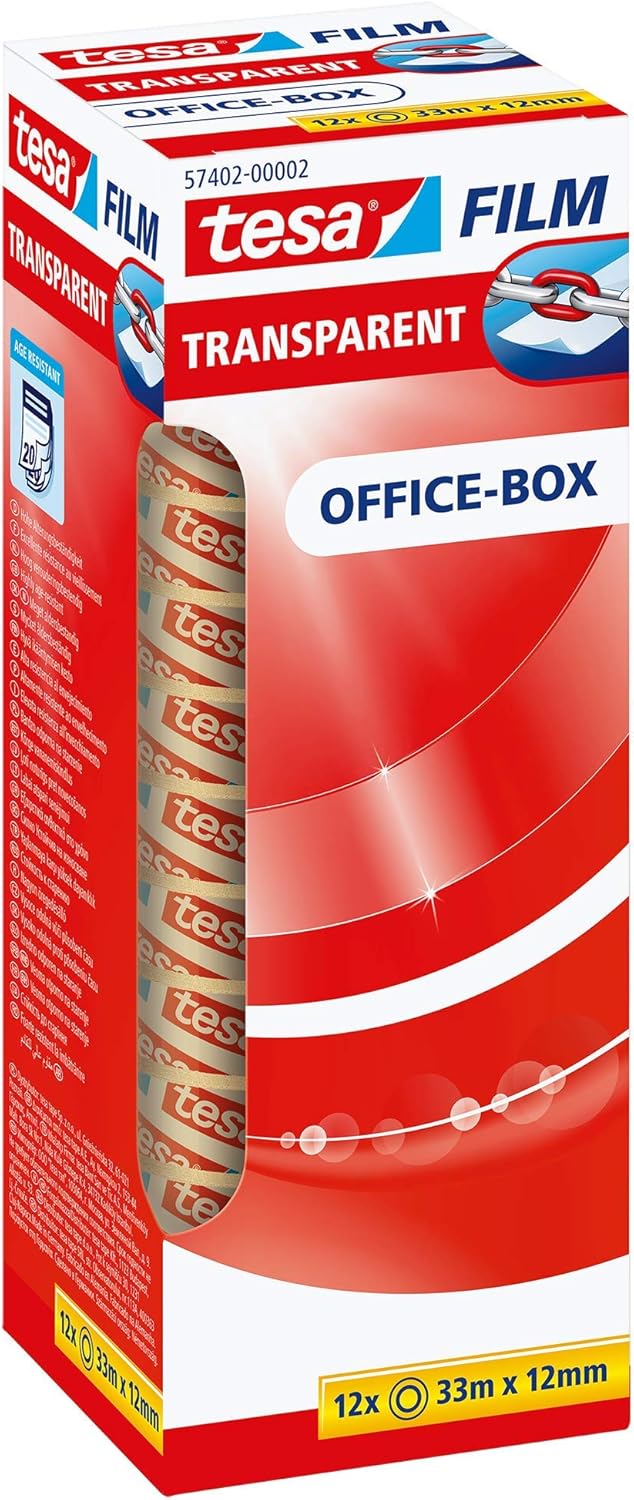 tesa Transparent Adhesive Tape with Strong Adhesion Resistant to Ageing and Tearing 57402-00002-00