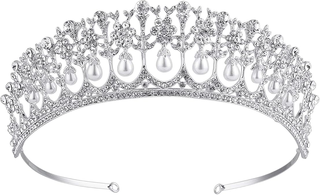 Crystal Rhinestone Queen Bride Tiara Crown for Women Girl Vintage Bridal Birthday Prom Wedding Tiaras and Crowns