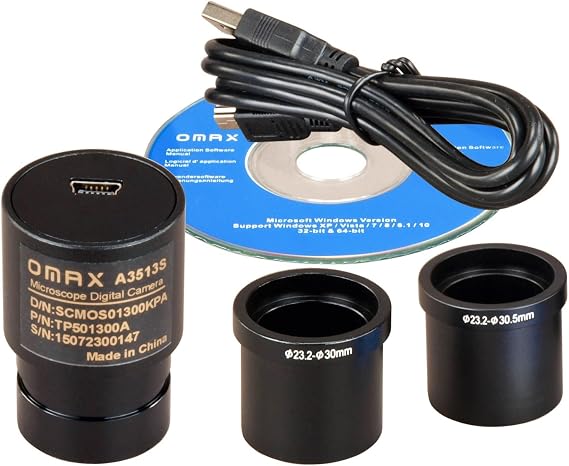 OMAX A3513S 1.3MP USB Digital Microscope Camera Compatible with Windows