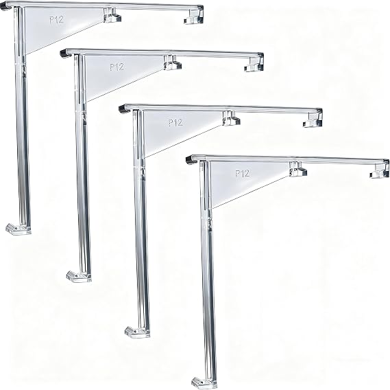 4pcs Valance Clips 3.5" Clear Vertical Blind Hidden Retainer Holder Installation Bracket with Built in Valance Outside Mount The headrail Size Measured 1.5"(38mm) in Top