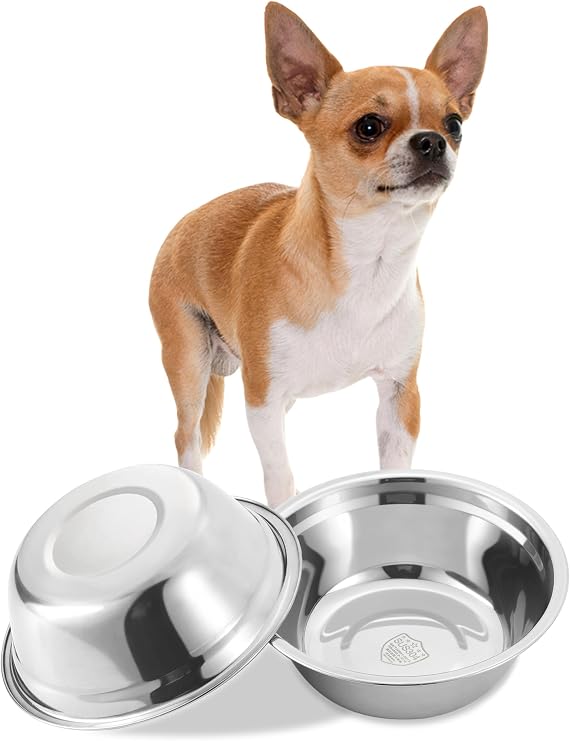 VENTION Stainless Steel Small Dog Food Bowls, Set of 2 Outer Dia. 5.4 in Replacement Dog Bowls for Raised Station(1.3 Cup)