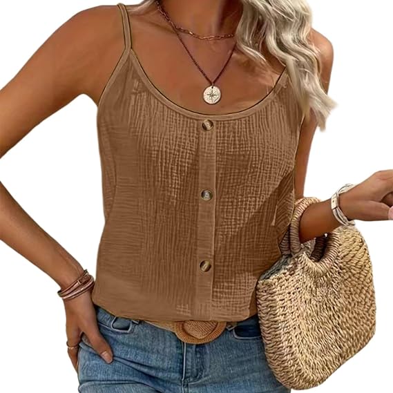 Tank Tops for Women, Sleeveless Solid Color Camisole Top Summer Casual Basic Loose Cute Shirts, S-2XL