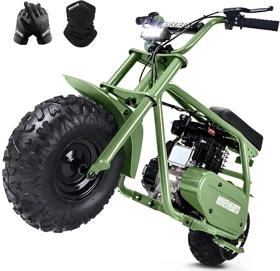 HOVER HEART Mini Bike, Gas Dirt Bike, Minibike, Gas Powered Mini Bikes for Adults, 99cc-4 Stroke Pit Bike with Led Light, Min Dirtbike, Motorcycle Max Load 200 Lbs, Speed 34.5 KM/H, Age13+ Hoverheart