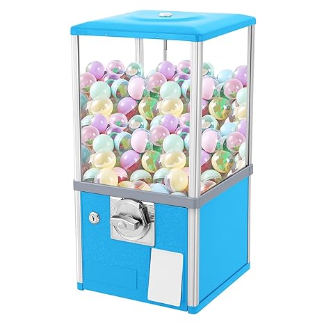 25 Cents Coin Operated Vending Machine, Commercial Gumball Machine, Toy Capsule, Vending Machine, Dispenser Prize Machine, Candy Machine DispenserFeed1.77-1.97Inch Ball Diameter (Blue)