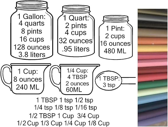 Kitchen Conversion Measuring Cups Charts by Walls with Style (OTHER COLOR)