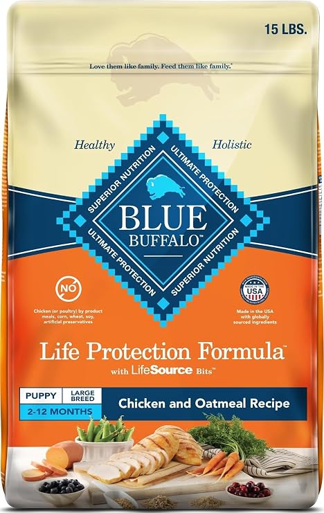 Blue Buffalo Life Protection Formula Chicken Large Puppy Dog Food, 15 lb | With DHA for Brain Development, Real Chicken #1 Ingredient, Antioxidant-Rich LifeSource Bits, Formulated for Large Breed Dogs
