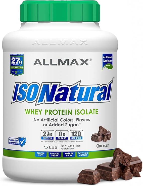 ALLMAX ISONATURAL Protein Isolate Powder, Chocolate, 5 lb, 73 Servings