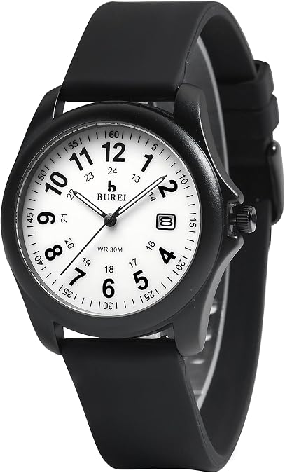 BUREI Men's Watch, Military-Style Watch with Date Display, Waterproof, Outdoor Sports, Gift for Men