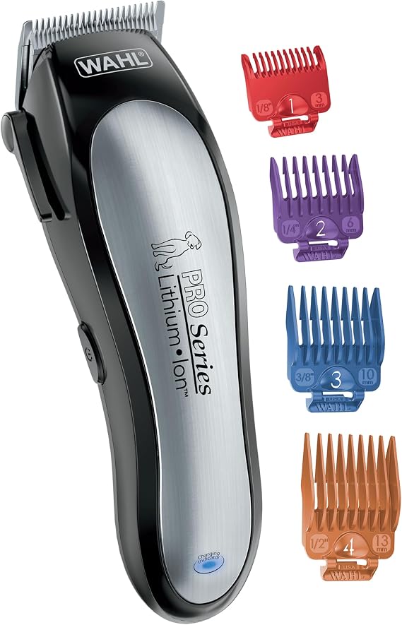 Wahl USA Lithium Ion Pro Series Cordless Animal Clippers Rechargeable, Heavy-Duty, Electric Dog & Cat Grooming Kit for Small & Large Breeds with Thick to Heavy Coats Model 9766 | Heavy Duty Electric Dog Grooming Clippers For At Home Haircutting Of Small & Large Thick Hair Breed Dogs & Cats Model 9766
