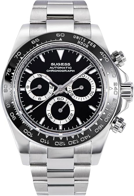 Sugess Chrono Racing 39mm 418-2 S418-2.005.E Exhibition Case backcover Mechanical Automatic Peacock 41 Jewels SL4801 Chronograph Mens Wrist Watch Seagull 1963