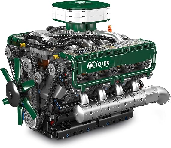 Mould King V8 Engine Building Blocks Sets, MOC V8 Tank Engine Model Kit with Battery and Motor, Collectable 8-Cylinder Combustion Car Engine Model Toys for Adults (2250+PCS)