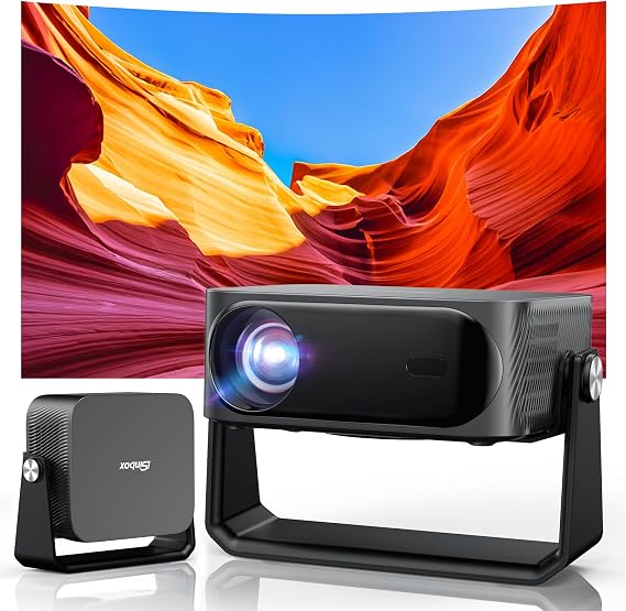 iSinbox Outdoor Projector 4K, Now with Netflix, Auto Focus, 20W Dolby Audio | 2000ANSI, Movie Projector for Outdoor Use, HDR10+, AirPlay, Outdoor Movie Projector for Bedroom/Home Theater/Ceiling/Camping