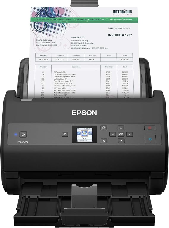 Epson Workforce ES-865 High Speed Color Duplex Document Scanner