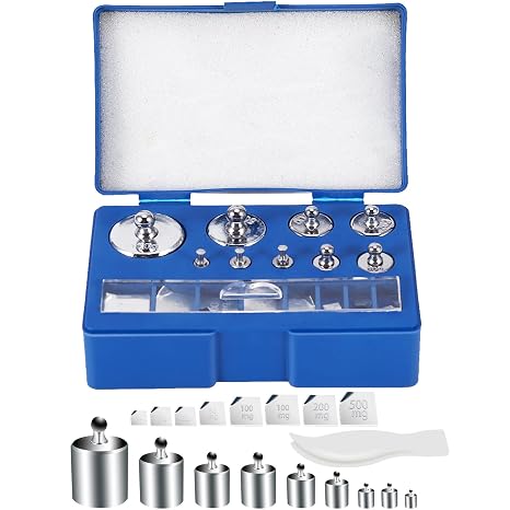 17 Pcs Calibration Weights Set, 10mg-100g Grams Weights Calibration, Precision Stainless Steel Calibration Weight Kit, Scale Calibration Weight Kit for Digital Balance Scale, Jewellery Scale | Precision Stainless Steel Calibration Weight Kit, Scale Calibration Weight Kit for Digital Balance Scale, Jewellery Scale