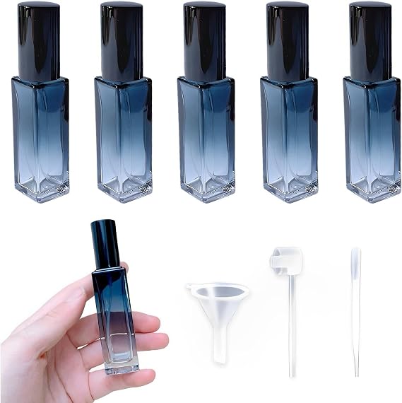 Spray Bottles 10ml Atomizer 5pcs Mini Bottles Glass Spray Bottles Aroma Refills Container for Travel Business Trip