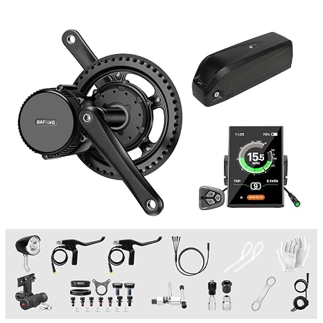 Bafang Electric Bike Conversion Kit Mid Motor BBS02 48V 750W Motor Accessories Display Optional Kit Downtube Battery