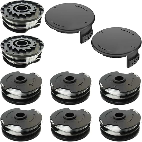 10PCS Replacement Trimmer Spools & Caps For Parkside PRTA 20-Li A1/B1/B2/C3,PRT 300 A1,PRT 550 A1/A3 (8 Spools + 2 Caps)