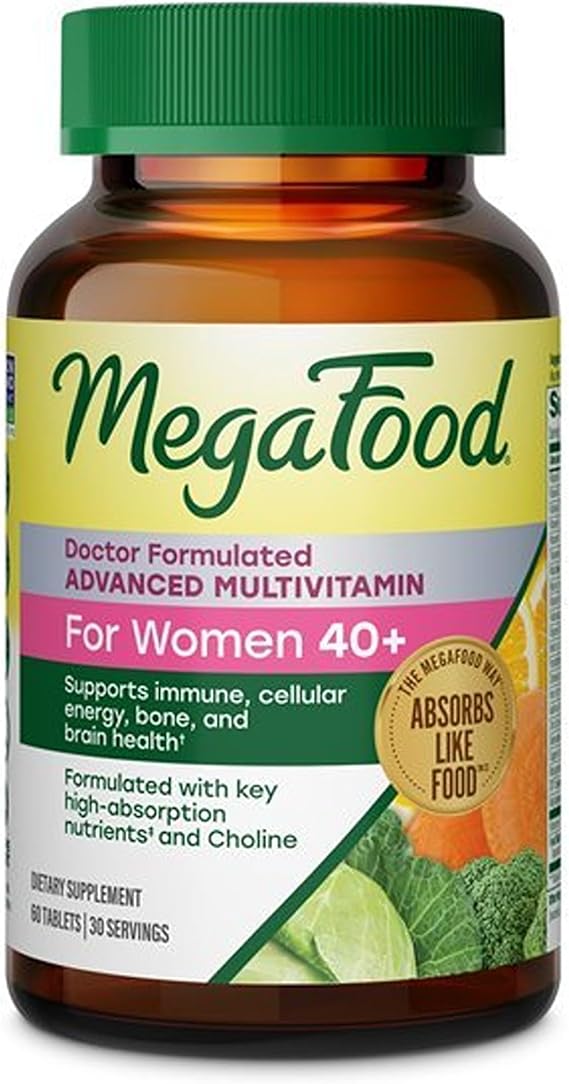 MegaFood Advanced Multivitamin for Women 40+ Doctor Formulated, 60 Tablets