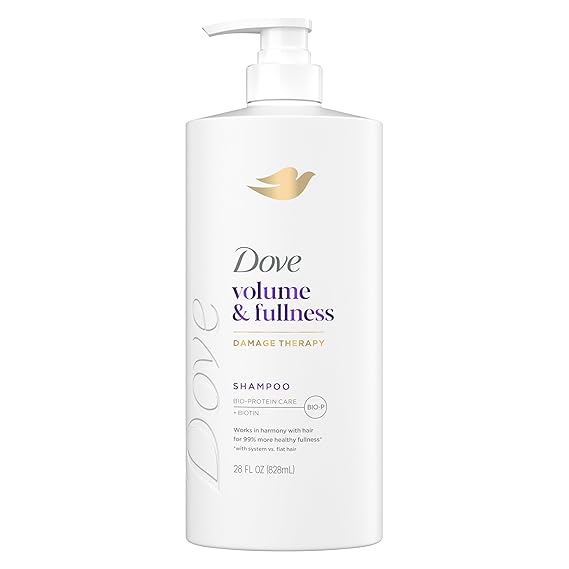 Dove Volume & Fullness Shampoo, Volumizing for Thinning Hair + Biotin 28oz | For fine, flat hair helps add all-day body ness while regenerating hair strength with Bio-Protein Care