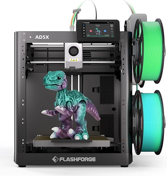 FLASHFORGE 3D Printer 5X w/4*10g HS PLA, IFS Multi-Color Printing, CoreXY 600mm/s High Speed & Precision, Auto Calibration & Vibration Compensation, 300℃ Direct Drive Extruder Unleash Your Creativity