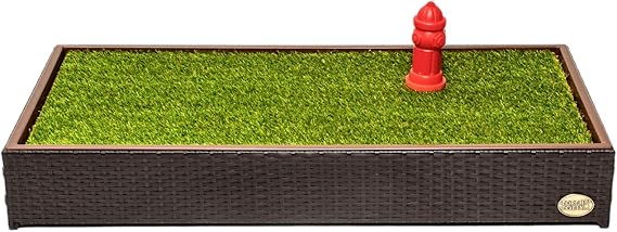 Porch Potty Artificial Grass Potty Pads Without Sprinklers - Standard Size 26x50x7 Reusable Potty Training Pad - Washable Pee Pad for Dogs - Instant Drainage - Quick Absorb - 4x2 Feet Grass Area