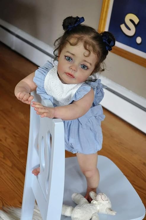 Reborn Baby 24 in (60 cm) Baby Doll Rebirth Baby Full Silicone Lifelike Realistic Toy for Girls and Boys from 3 Years with Dummy and Bottle Style 3