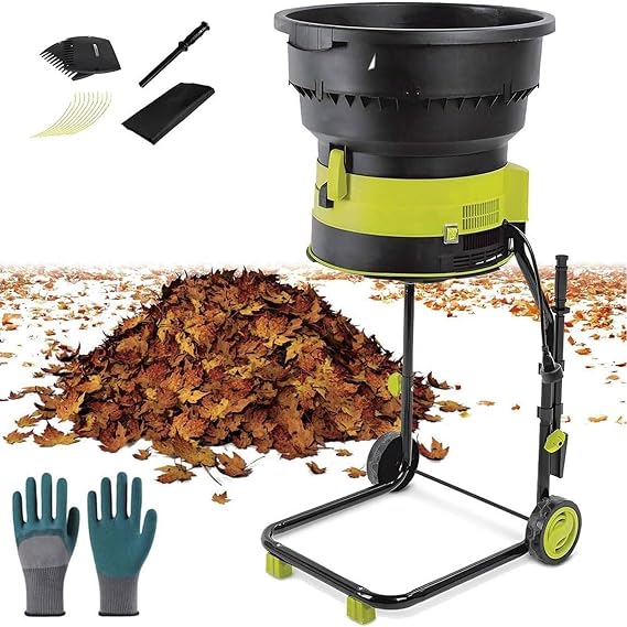 2500W Garden Shredder, Electric Wood Chipper, Crush up to 54mm, 3600rpm Speed, Power Cable, Reversible Steel Blades with Collection Bag for Garden Debris, Leaves and Branches,Powercord20m