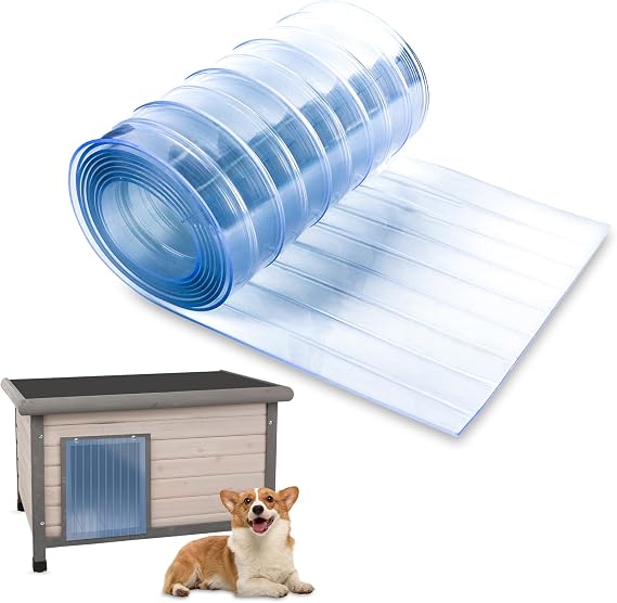 Plastic Vinyl Replacement Strip Curtain 8 x 7.6, 0.08 Thickness | Walk in Freezer Cooler Curtain Strips, Plastic Curtain Strips for Commercial Entry Doors, DIY Dog Cat House Entry Door