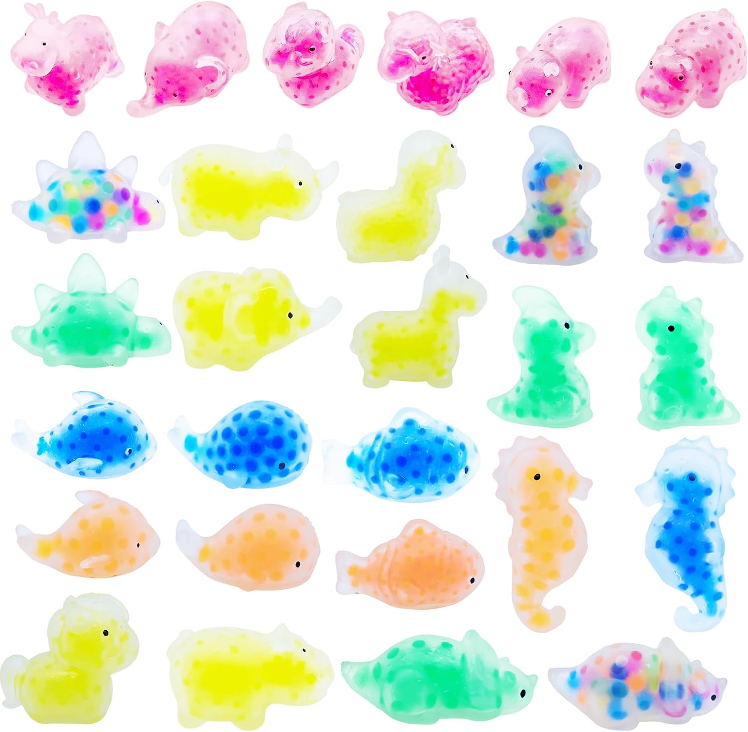 DOLASEV Mochi Squishy Toy, 28 PCS Squishy Toys for Kids Boys Girls, Water Bead Squishy Fidget Toys for Goodie Bags Party Favors Classroom Prizes Birthday Gifts 28 Pack