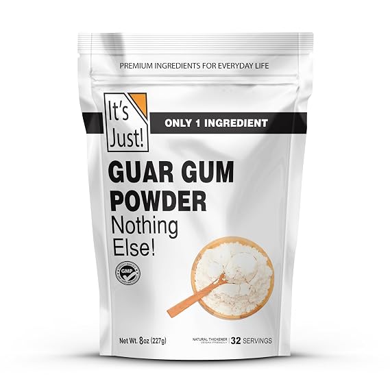 It's Just - Guar Gum, Gluten-Free, Non-GMO, Plant-Based Thickener & Binder, Thickens Cold Items, Keto Baking, Substitute Xanthan Gum, 8oz