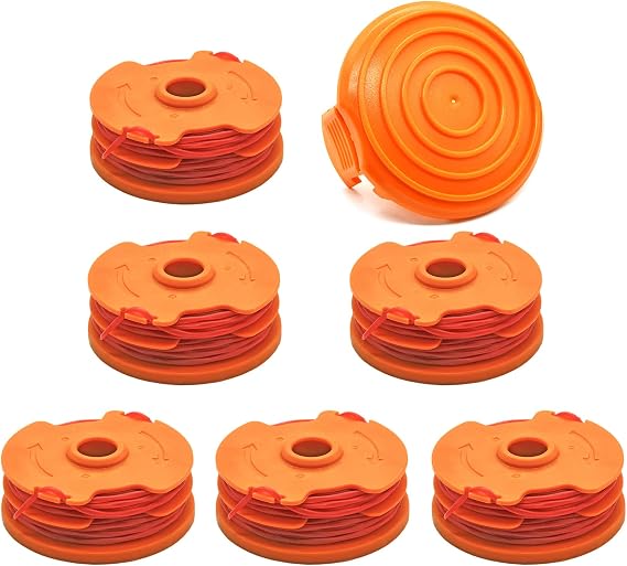 WA0007 Replacement 2 x 16' Spool & Line for Worx Corded Electric String Trimmers (6+1 Pack)