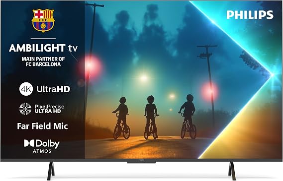 Philips Ambilight 55PUS8200 4K LED Smart TV - 55 Inch Display with Pixel Precise, Ultra HD, Titan OS Platform and Dolby Atmos Sound, Works with Alexa and Google Voice Assistant [Energy Class E]