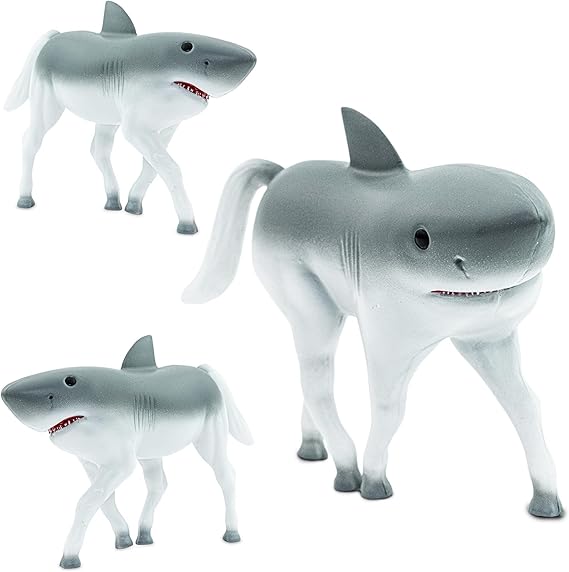 Randimals Hork Horse & Shark Mini Animal Figures for Kids | Small collectible horse-shark hybrid figurine - realistic safari/farm mix, fun gift for kids & kidults