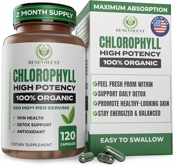 Benevolent Chlorophyll Capsules for Internal Freshness 120 Count