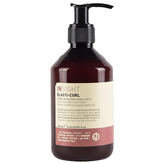 Insight Curl Defining Hair Cream with Ozonated Water & Organic Oils for Soft, Bouncy, Smooth Curls, 8.5 Fl. Oz / 250 ml