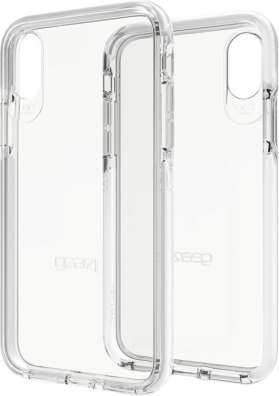 Gear4 Piccadilly Clear Case with Advanced Impact Protection [ Protected by D3O ], Slim, Tough Design for iPhone X/XS White