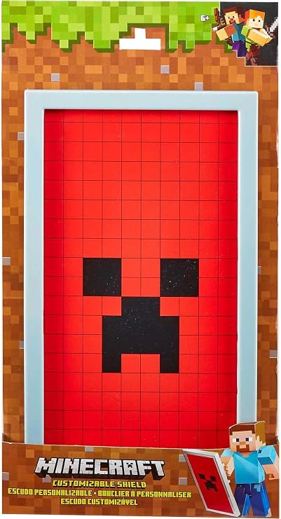 Mattel Minecraft Customizable Shield, Kid-Sized Wearable Accessory for Role-Play & Costumes