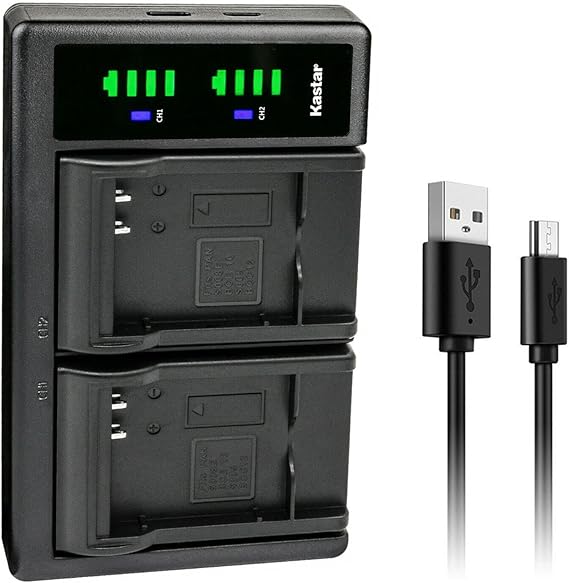 Kastar LTD2 USB Battery Charger Replacement for Panasonic CGA-S008 CGA-S008A CGA-S008A/1B CGA-S008E CGA-S008E/1B DMW-BCE10 DMW-BCE10E DMW-BCE10PP VW-VBJ10 VW-VBJ10E-K VW-VBJ10PP1K RP-BP70L