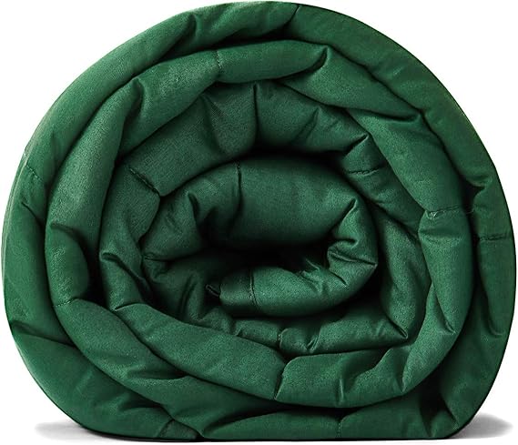 RelaxBlanket Weighted Blanket | 60''x80'',20lbs | for Individual Between 190-240 lbs | Premium Cotton Material with Glass Beads | Dark Green